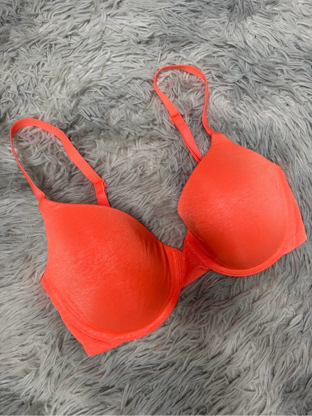 Victoria’s Secret Uplift Semi Demi Bra Size 32DD Bright Orange